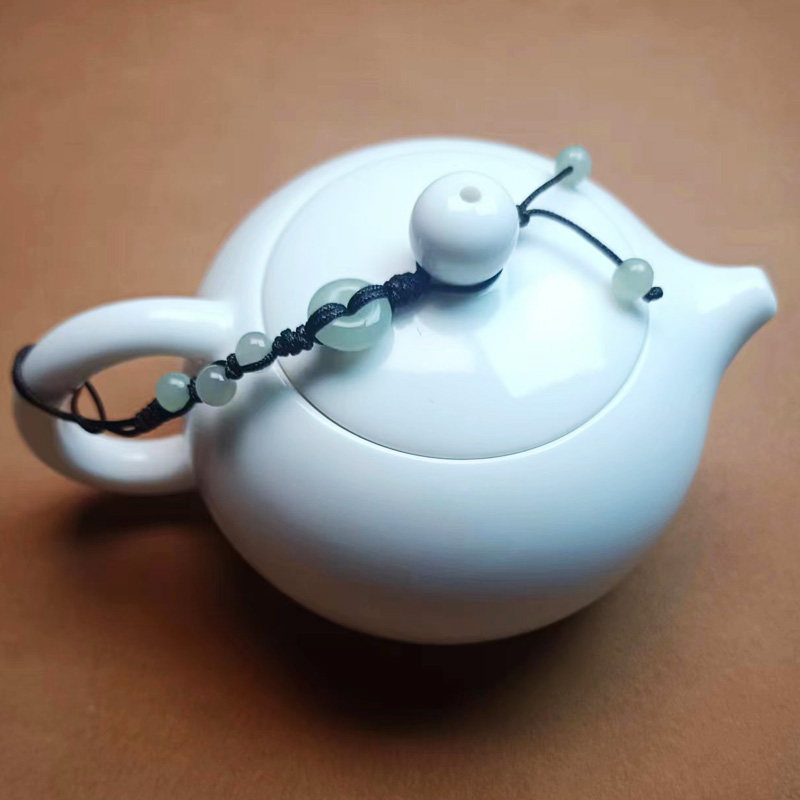 中式和田玉高端壶绳茶壶盖防摔绳吊坠装饰高档壶盖把手防烫连接绳 - 图1