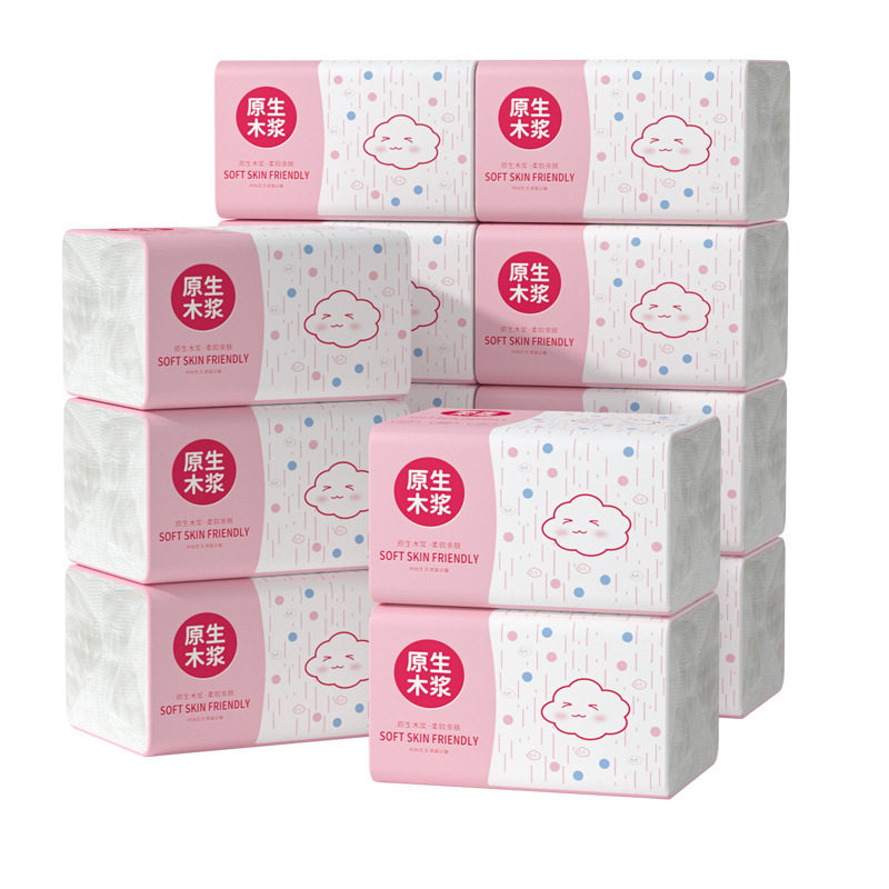 460张加厚抽纸家庭装实惠整箱纸巾原生木浆擦手纸大包卫生纸