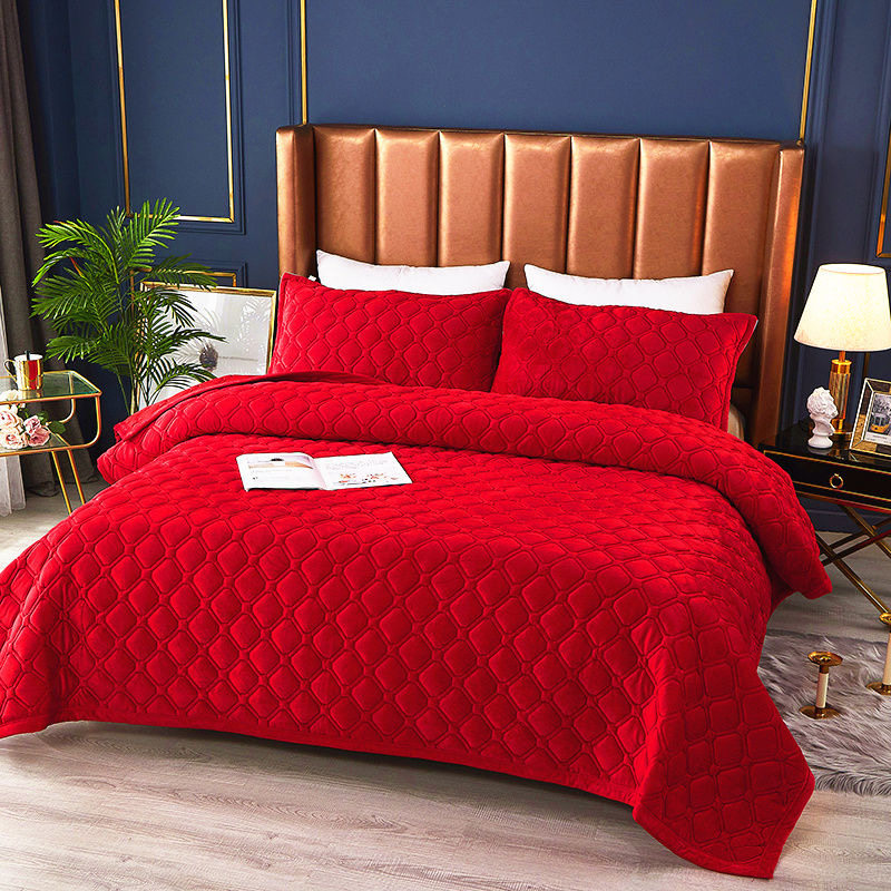 水晶绒床盖双面两用单件榻榻米牛奶绒床盖防滑夹棉加厚三件套床单,淘宝优惠券,粉丝福利购,淘宝优惠卷