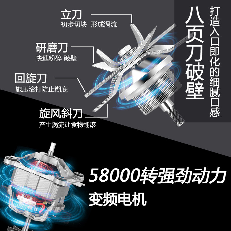 伊莱达家用破壁加热打粉果汁榨汁机 伊莱达破壁机