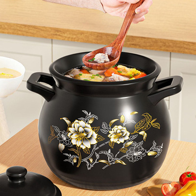 家用砂锅燃气煲汤锅耐高温炖锅大容量陶瓷养生汤无涂层大瓦罐