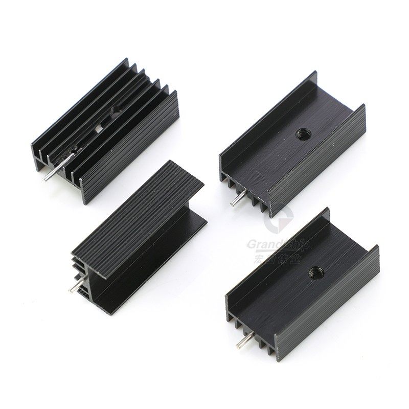 宏图伟业铝散热器15*10*20/25/30/35/40mm单双针TO-220黑色散热片,淘宝优惠券,粉丝福利购,淘宝优惠卷