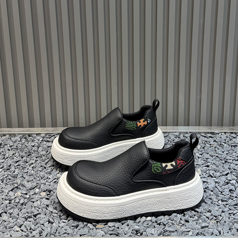 男鞋2026春季新款时尚百搭厚底懒人一脚蹬皮面增高韩版爆款休闲鞋,淘宝优惠券,粉丝福利购,淘宝优惠卷