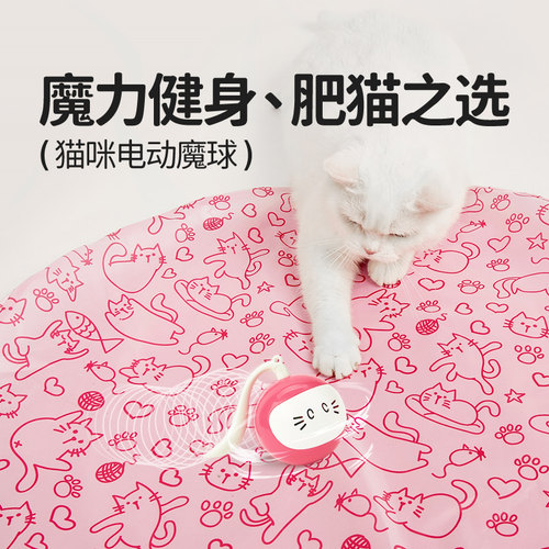 FOFOS两只福狸猫玩具逗猫棒自嗨解闷神器智能魔球电动逗猫玩具球 - 图0