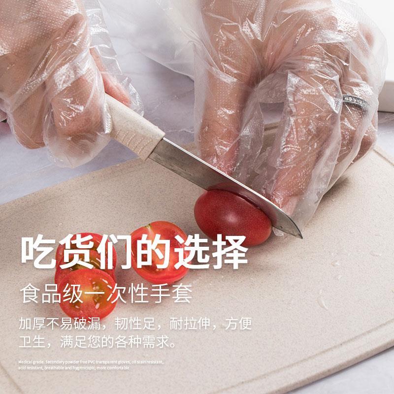 一次性手套食品级专用PE塑料商用餐饮透明加厚耐磨家用薄膜盒装-图1