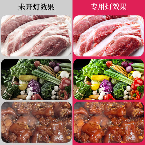 2024新国标隐形红led生鲜灯猪肉专用水果熟食白光鲜肉市场专用灯