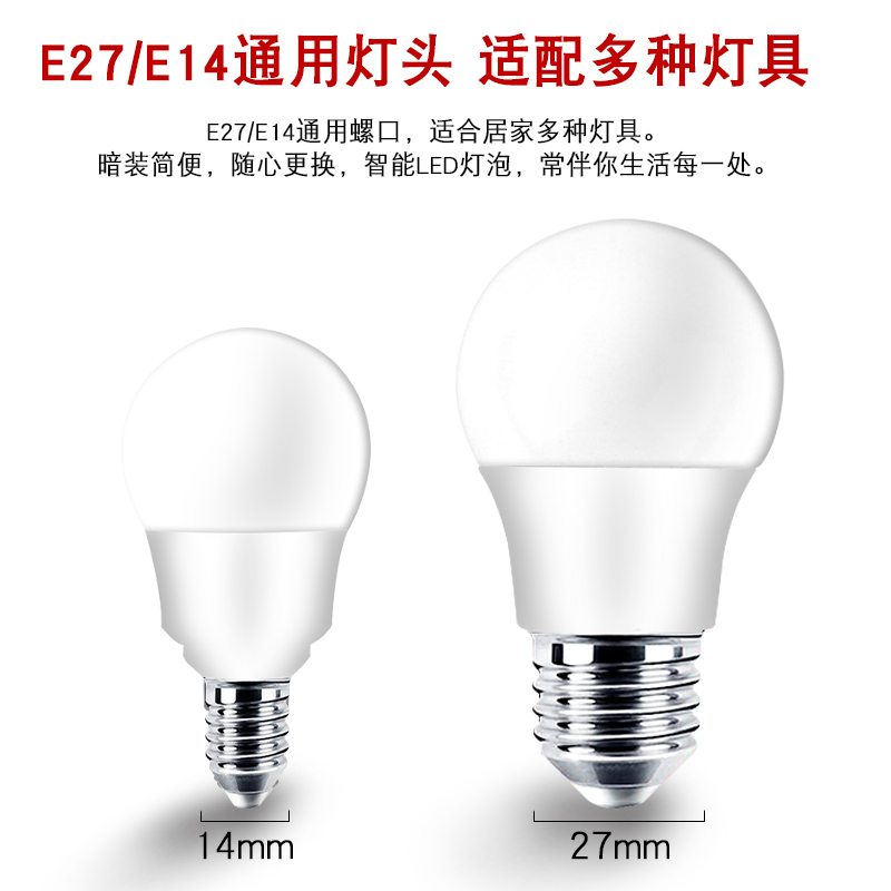 led节能灯泡家用4000k中性光3w5w超亮e27e14大小螺口b22吊灯球泡 - 图1