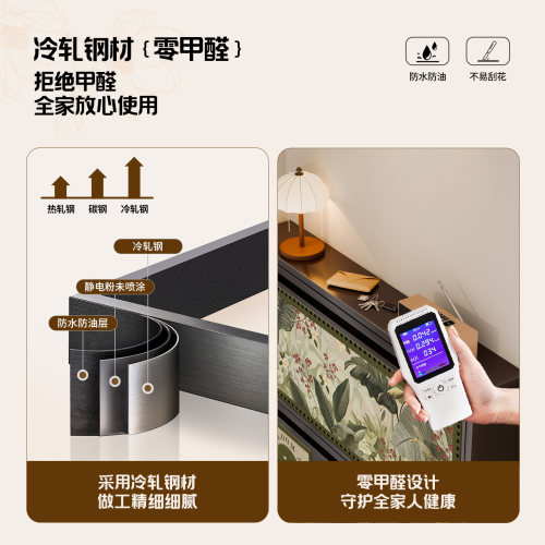 中古风入户超薄鞋柜小窄家用门口玄关收纳柜一体靠墙钢制2026新款 - 图3