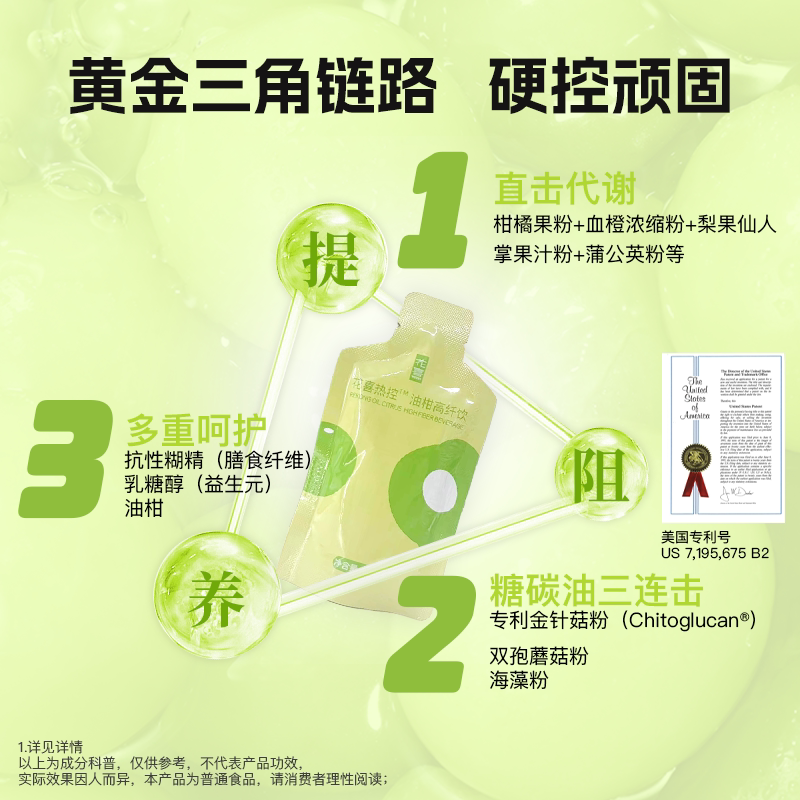 花喜热控油柑高纤代谢饮提代谢膳食纤维身材管理解腻益生元纤体饮