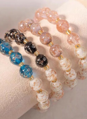 灵隐马年手串夜光琉璃双色女单圈高级感手串送闺蜜送朋友两世欢