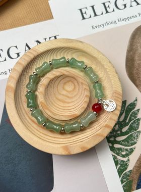 东陵玉节节高升竹节手链女玛瑙夏季冰凉清冷感复古新中式手串天然