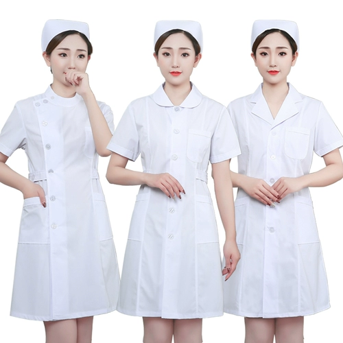 Униформа медсестры, летняя одежда, кукла, белый халат, комплект, белый лонгслив для работы, короткий рукав, круглый воротник