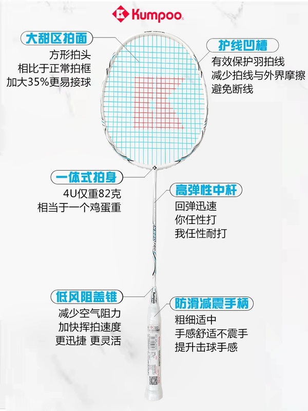 薰风K520PRO羽毛球拍超轻4U全碳素纤维耐用专业训练双拍套装正品 - 图1