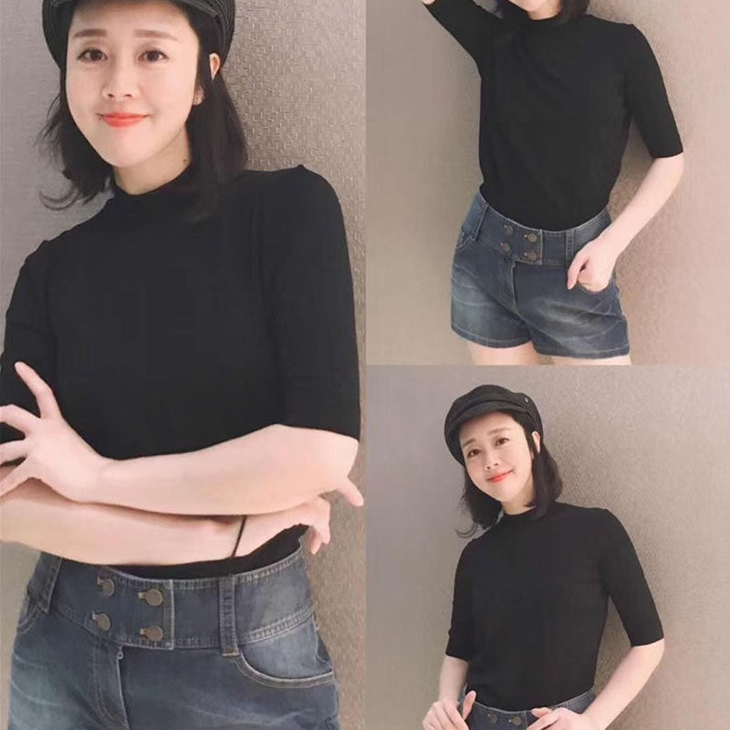 阿玛施旗舰店2020夏装新款女t恤 简妍芙毛针织衫