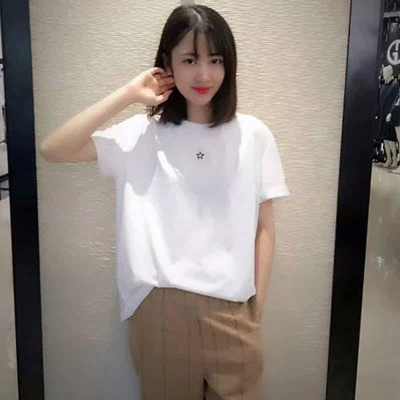 阿玛施旗舰店官网女装宽松白色t恤 简妍芙T恤