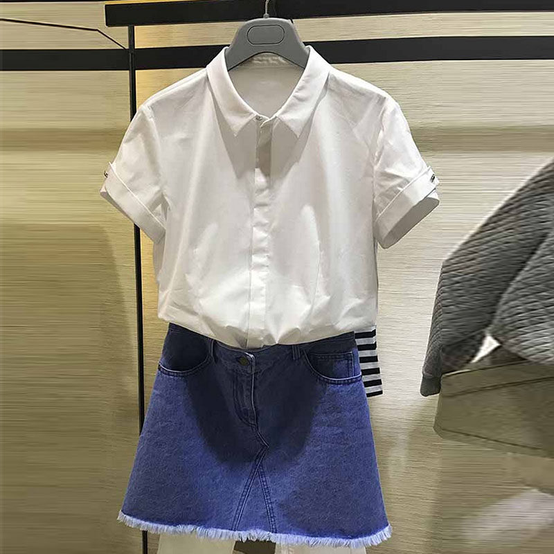 阿玛施旗舰店女装官网短袖白色衬衫 简妍芙衬衫