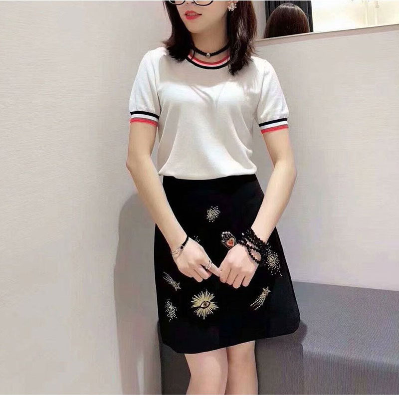 阿玛施旗舰店2020夏装新款女打底衫 简妍芙毛针织衫