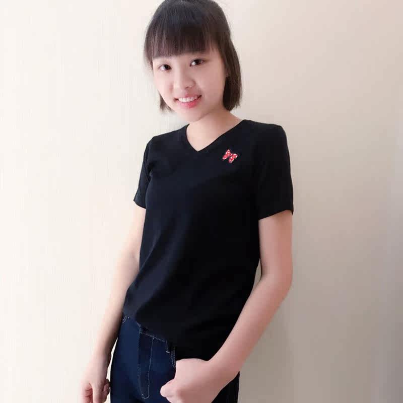 阿玛施旗舰店官网正品拼接樱桃t恤 简妍芙T恤