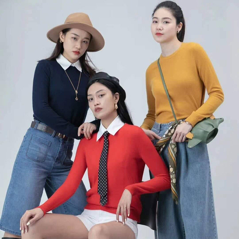 阿玛施旗舰店官网2020秋羊绒毛衣 简妍芙毛针织衫