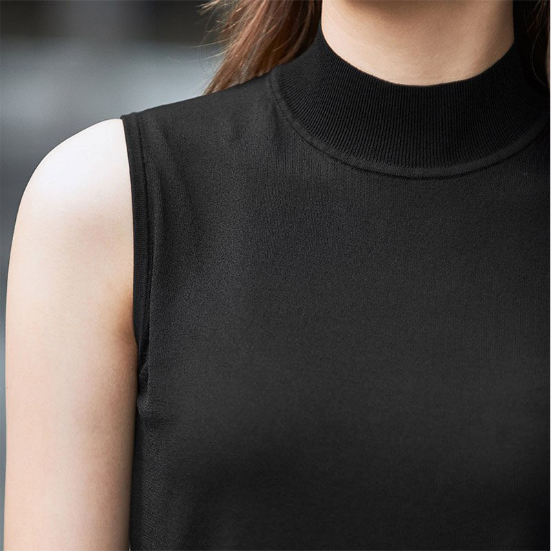 阿玛施旗舰店半高领背心2020打底衫 简妍芙毛针织衫