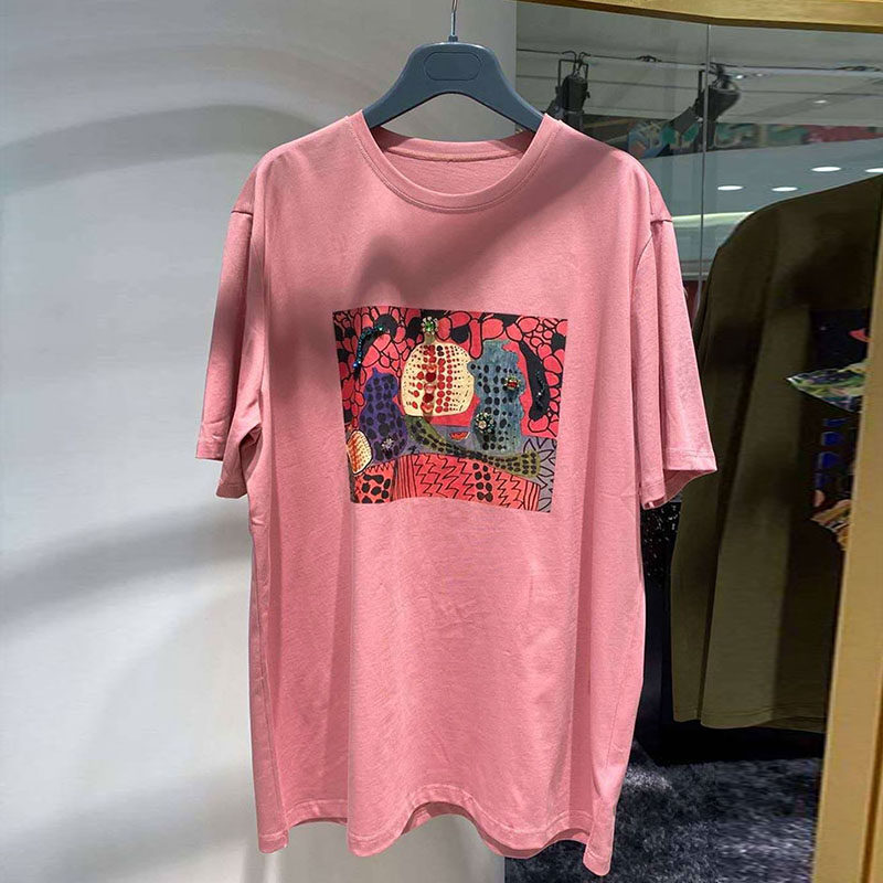 阿玛施旗舰店官网2020夏款粉色t恤 简妍芙T恤