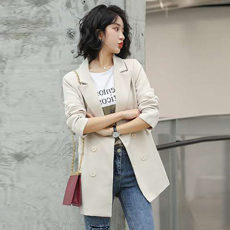 阿玛施旗舰店官网2020秋新款双排扣 简妍芙西装