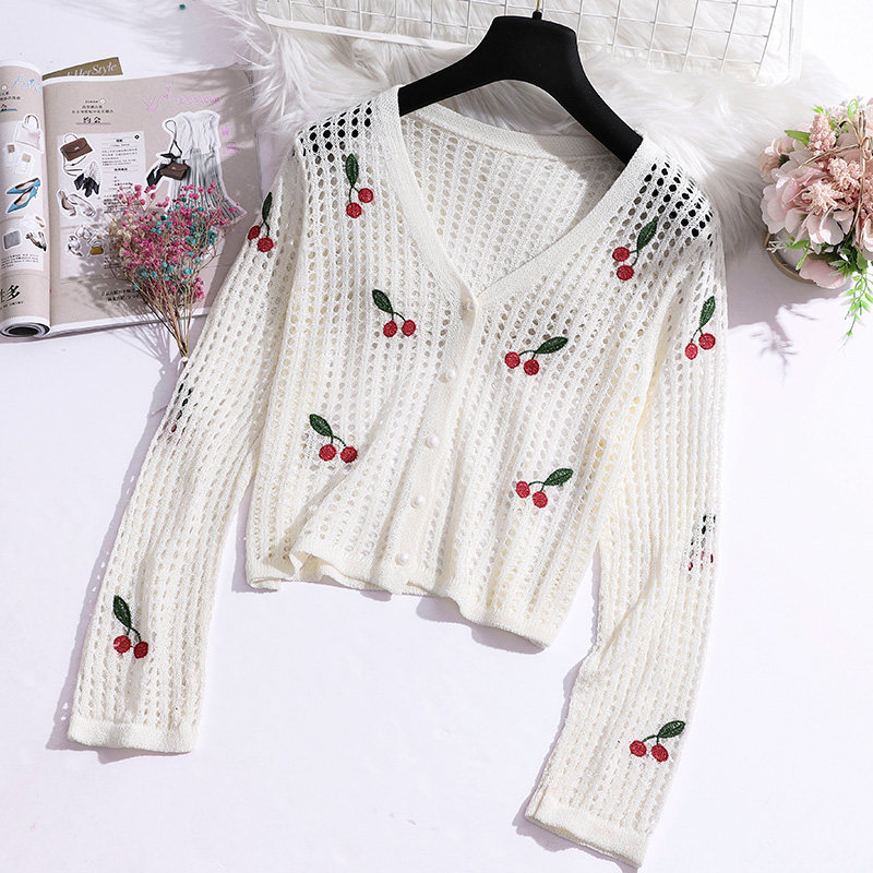 缕空针织开衫2020年秋季新款毛衣 秀依媚族毛针织衫