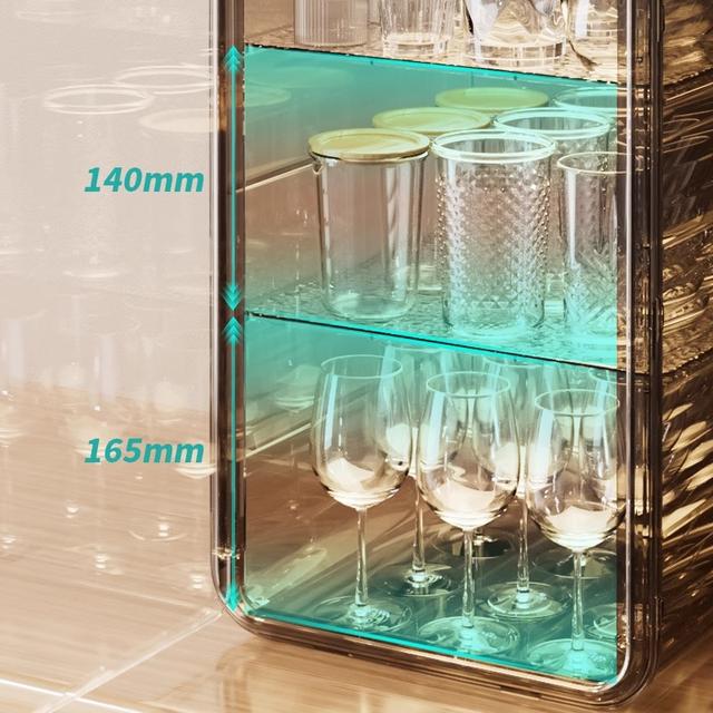Cup storage rack tea cup dustproof cup holder tea set storage cabinet coffee storage drain