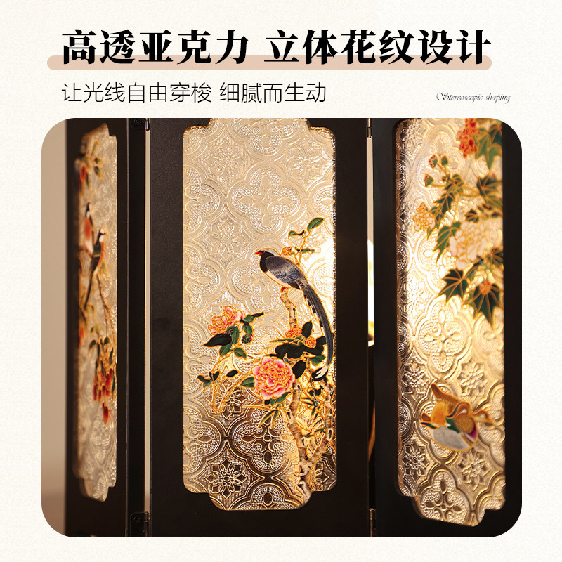 茶室桌面屏风摆件创意边柜高级感摆画喜上眉梢茶台复古折叠小屏风,淘宝优惠券,粉丝福利购,淘宝优惠卷