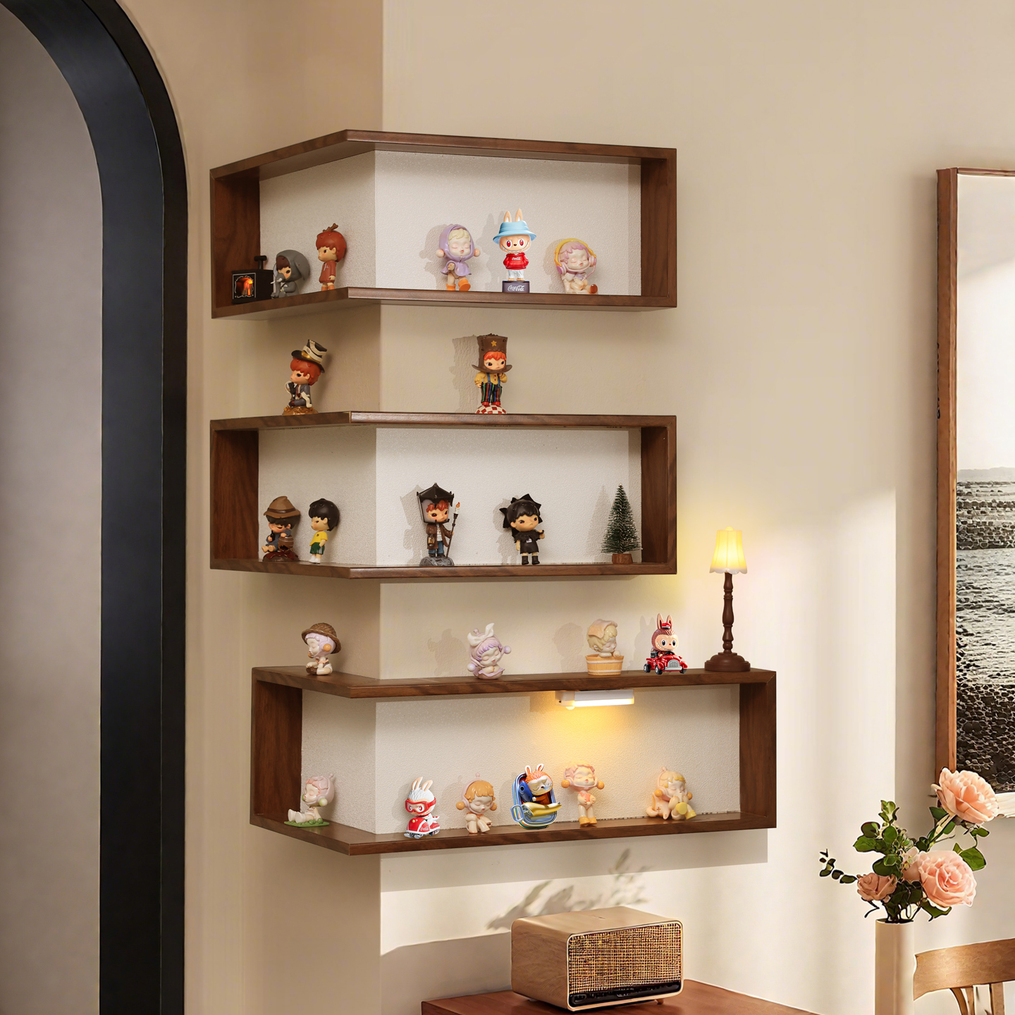 No punching corner blind box figure display stand