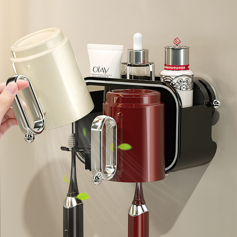 牙刷杯架2025新款轻奢网红款漱口杯置物架双人牙杯高级感卫生间男 - 图2