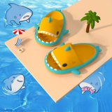 Детская акула, мультяшные тапочки для мальчиков, нескользящие детские слайдеры, мягкая подошва, подходит для подростков