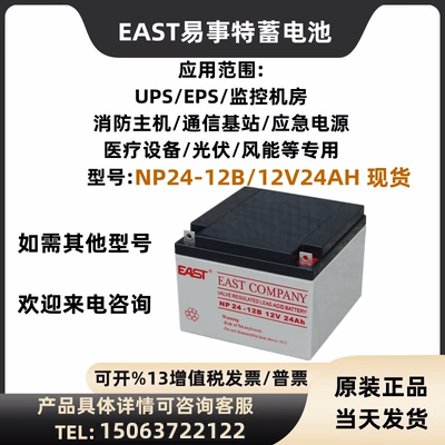 EAST易事特蓄电池NP65-12 12V7AH12A17A24A38AH65A100A120A150AH - 图0