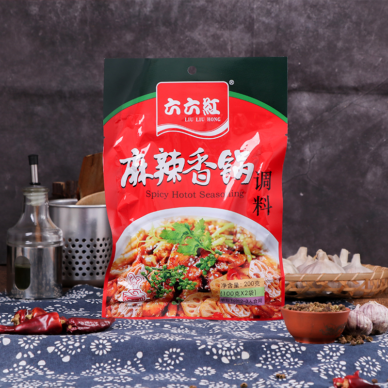 六六红麻辣香锅底料干锅虾调料香锅鸡调料200g/袋秘制酱香调味料