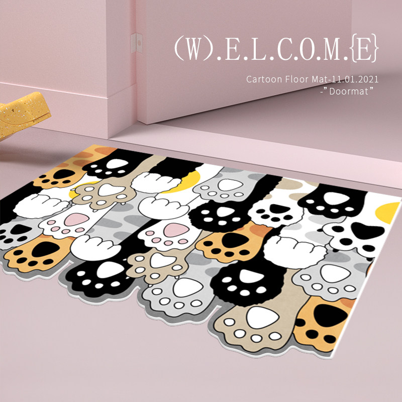 卡通入户门地垫进门玄关脚垫pvc可擦洗家用门口踩脚垫可裁剪地毯,淘宝优惠券,粉丝福利购,淘宝优惠卷