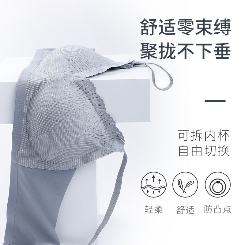 紫色花语女情调聚拢无钢圈夏文胸罩 zisehy文胸