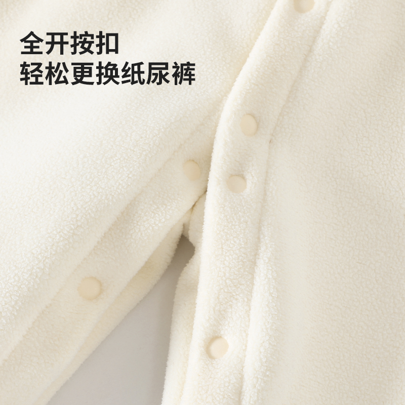 婴儿连体衣保暖秋冬款奥粒绒冬装新生儿衣服宝宝外出哈衣加厚冬季