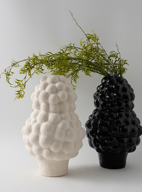 简约现代创意不规则陶瓷花瓶果盘摆件样板间酒店餐厅客厅桌面摆设