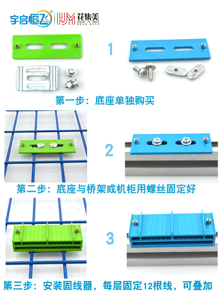 花集美塑料固线器机房布线机柜走线架电缆线动力排线固定器理线夹综合布线超五类六类网线理线神器 - 图0