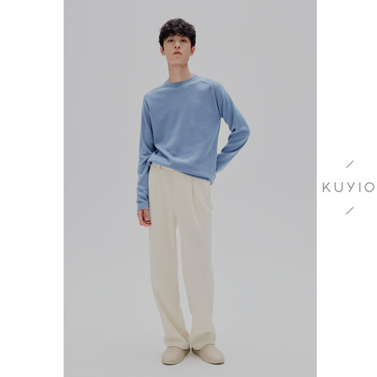 100 count superfine wool plain knitted bottoming shirt