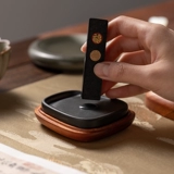 张小凤 Одиночная ее чернильная камня, оригинальный камень из чернильного камня Anhui, рисунок золотой звезды, прекрасное высококачественное исследование, четыре сокровища, чернильные полоски, тонкая резьба вручную и полировку естественного небольшого обычного чернильного камня, портативный подарок