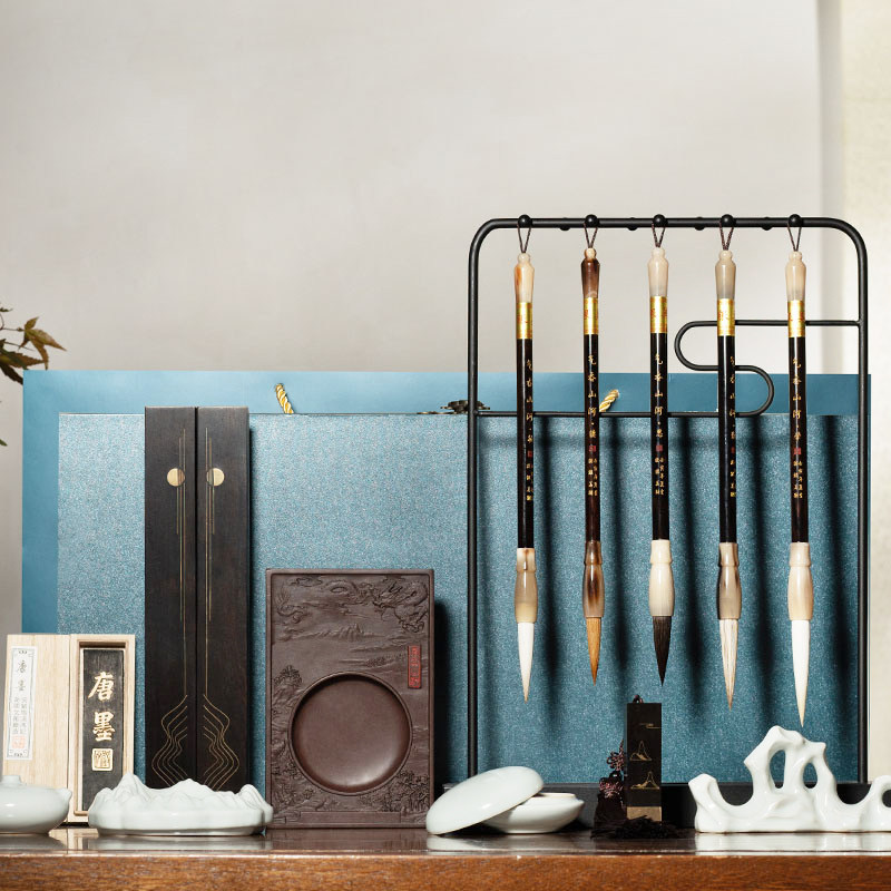 张小凤气吞山河文房四宝套装墨条 张小凤文房四宝