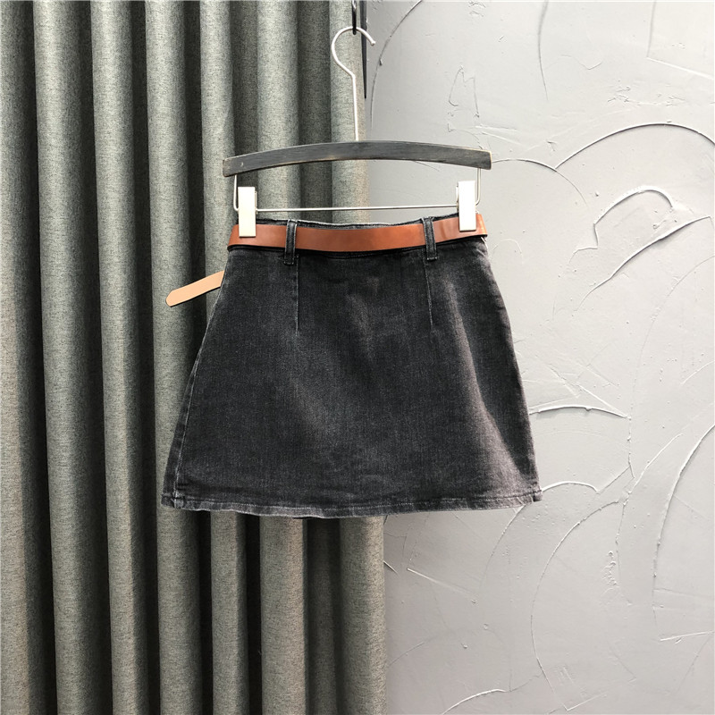 欧洲站高腰牛仔裤裙个性拉链短裤 简兰顿半身裙