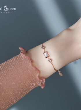 medalqueen玫瑰金女小蛮腰手链