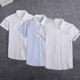 Boys white short sleeve summer thin cotton shirt
