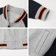 Boys Baseball Uniform Gray Zip Jacket British Style