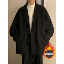 The horns buckle gross the big coat mens autumn winter thickened short and the subsuit mens ruffling handsome superior coat Chaobou