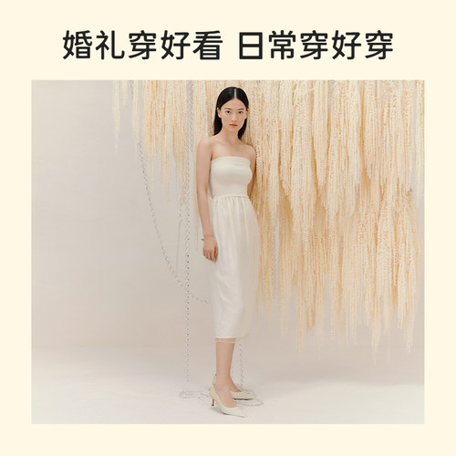 7or9婚鞋新娘鞋水晶高跟鞋大码尖头秀禾婚纱单鞋订婚礼物流金香槟 - 图3