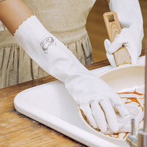 Tree washable gloves female housework Kitchen Brush Bowls Pan Thickened Waterproof Wash Clothes Cleaning Rubber Gloves Lengthened 906