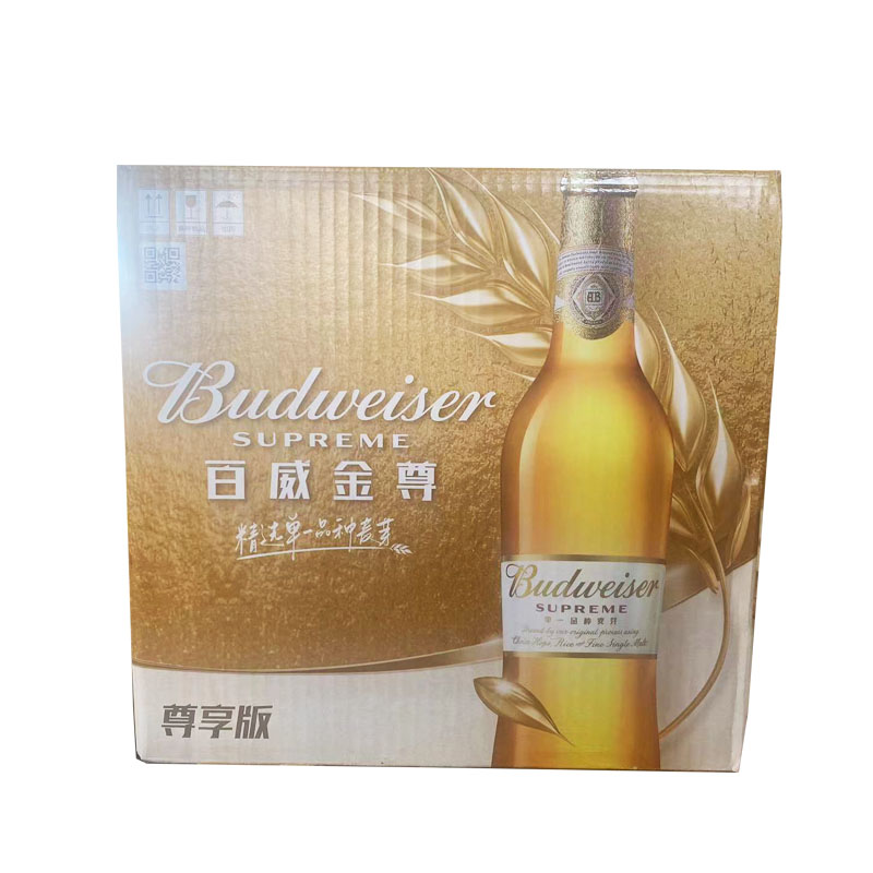 Budweiser/百威金尊啤酒麦香纯净麦芽428ml瓶整箱装高端版-图0